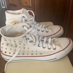 White Studded Converse